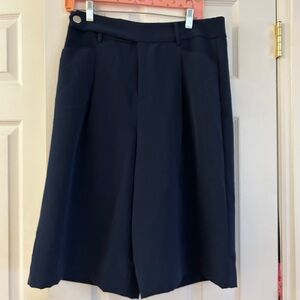 Inc Navy pleated women’s dress shorts preppy business casual size 10